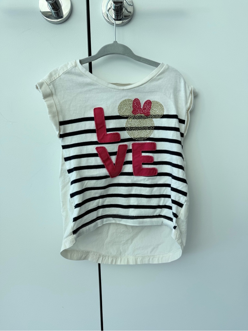 Gap Girls' Stripe 'LOVE' Top with Minnie Applique 3T